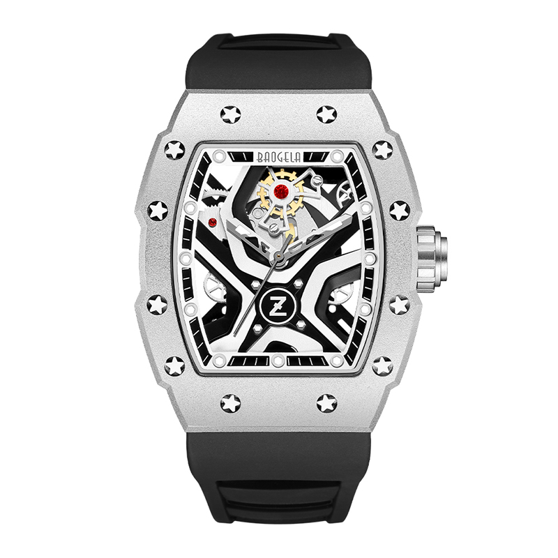 Baogela Top Brand Watches for Men Fashion Sport Watertikker mekanisk vindur 50bar afslappet rustfrit Watch Japan Reloj Hombre 4143