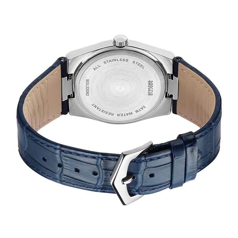 Baogela 40mm Men Business Watches Quartz Sport afslappet ægte læder armbåndsur 50tm Vandtæt mandligt ur Relogio Masculino 22802